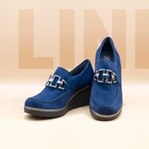 Pitillos mocassino di camoscio zeppa 6 cm