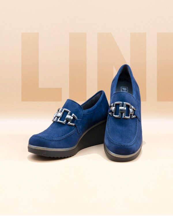 Pitillos mocassino di camoscio zeppa 6 cm