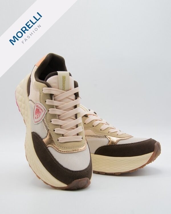 Blauer sneakers tela impermeabile